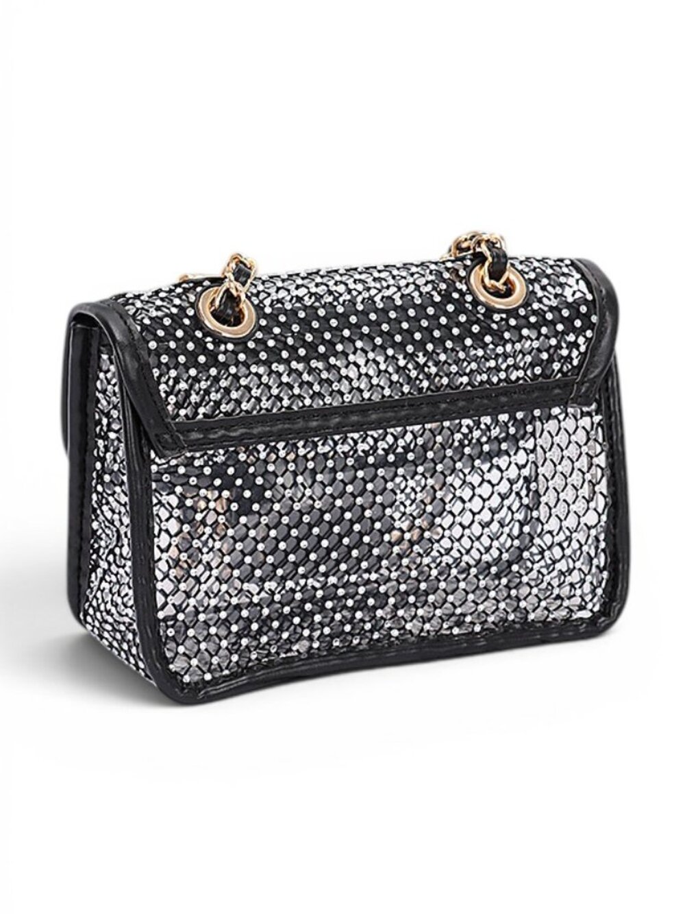 BNWT Brand New Transparent Rhinestone Mesh Convertible Crossbody Shoulder Bag - Picture 3 of 5